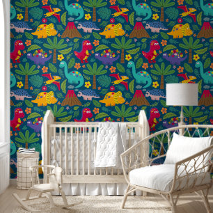 Fun Colorful Dinosaur Muster Tapete