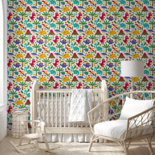 Fun Colorful Dinosaur Muster Tapete