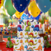 Fun Colorful Dinosaur Themed Dino-Mite Geschenkpapier