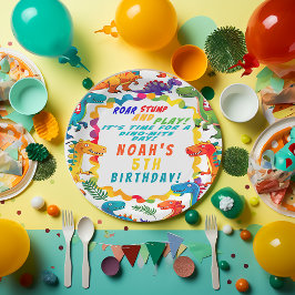 Fun Colorful Dinosaur Themed Dino-Mite Pappteller