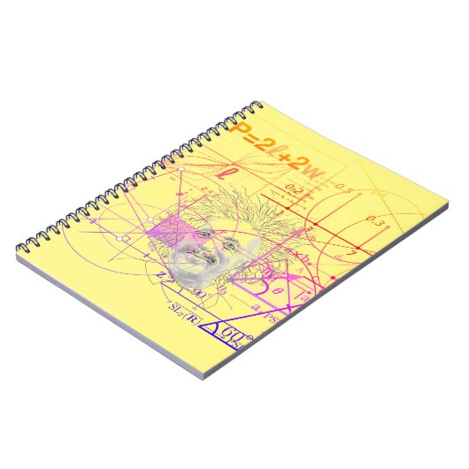 Fun Colorful Equations Geometric Designs Genius Notizblock (Linke Seite)