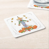 Fun Colorful Erntedank Scarecrow Pumpkin Patch Rechteckiger Pappuntersetzer (angewinkelt)