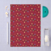 Fun Colorful Festive Holiday Tree Lights Pattern Seidenpapier (Handwerk)
