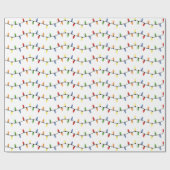 Fun Colorful Festive Party String Lights Pattern Geschenkpapier (Flach)