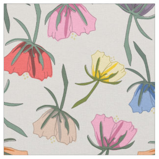Fun Colorful Floral Design on Cotton Stoff