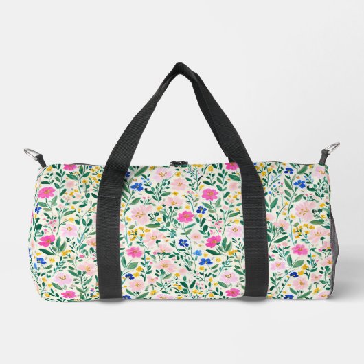 Fun Colorful Floral Duffel Bag Duffle Bag (Vorderseite)