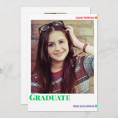 Fun Colorful Foto Abschluss Einladung (Vorne/Hinten)