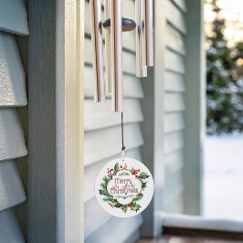Fun Colorful Frohe Weihnachts Holly Script Windspiel