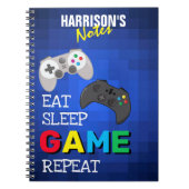 Fun Colorful Gamer Video Game Personalized Notizblock (Vorderseite)