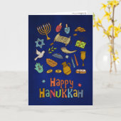 Fun Colorful Happy Hanukkah Card Karte (Gelbe Blume)
