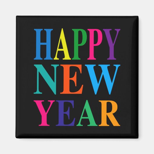 Fun Colorful Happy New Year T Shirt Magnet (Vorne)