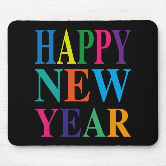 Fun Colorful Happy New Year T Shirt Mousepad (Vorne)