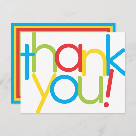 Fun Colorful Modern Danke-Card Dankeskarte (Vorne/Hinten)