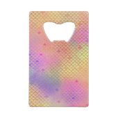 Fun Colorful Ombre Pastel Mermaid Muster Geldbeutel Flaschenöffner (Rückseite)