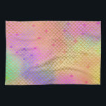 Fun Colorful Ombre Pastel Mermaid Muster Geschirrtuch<br><div class="desc">Coole Pastellrosa,  Lila,  Aquamarin und Orange Ombre Mermaid Scales mit Gold Foil Muster. Dieser lustige Meerjungausdruck ist perfekt für ein Unterwasser-Mermaid-Geburtstagsgeschenk.</div>