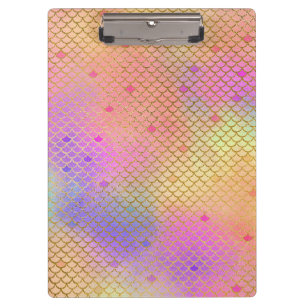 Fun Colorful Ombre Pastel Mermaid Muster Klemmbrett
