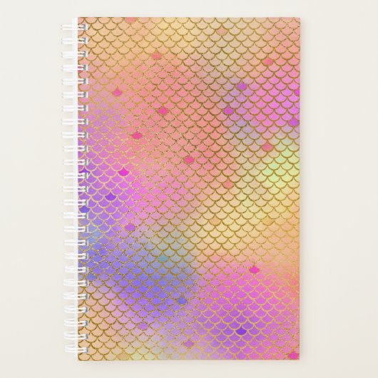 Fun Colorful Ombre Pastel Mermaid Muster Planer (Vorderseite)