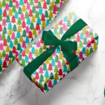 Fun Colorful Paper Christmas Trees Wrapping Paper Geschenkpapier<br><div class="desc">Remember the childlike wonder of the holidays with this fun, festive wrapping paper, designed with overlapping tissue paper Christmas trees in bright colors of lime, magenta pink, golden yellow, aqua blue, green, and red.</div>