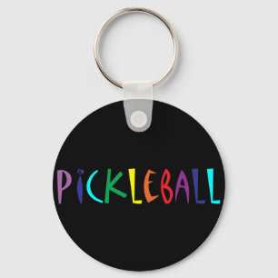 Fun Colorful Pickleball Letters Design Schlüsselanhänger