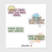 Fun Colorful Pickleball Player Sticker Pack (Blatt)