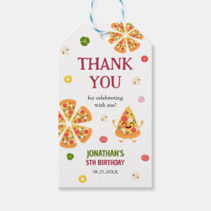 Fun Colorful Pizza Party Kindergeburtstag Geschenkanhänger