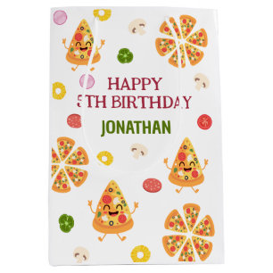 Fun Colorful Pizza Party Kindergeburtstag Mittlere Geschenktüte