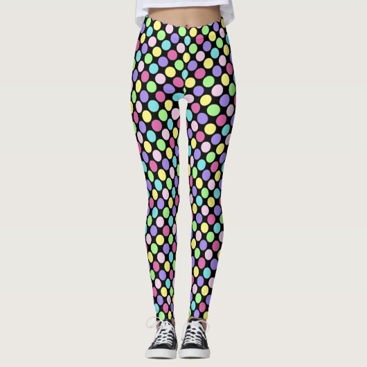 Fun Colorful Polka Dots Leggings (Vorderseite)