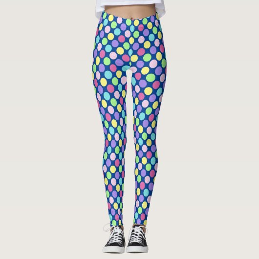 Fun Colorful Polka Dots Leggings (Vorderseite)