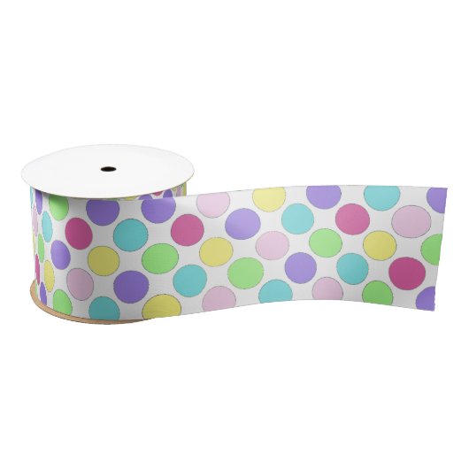 Fun Colorful Polka Dots Satinband (Spule)