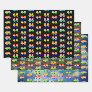 Fun, Colorful, Rainbow Spectrum Pattern 44 Event # Geschenkpapier Set