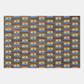 Fun, Colorful, Rainbow Spectrum Pattern 52 Event # Geschenkpapier Set (Vorderseite 2)