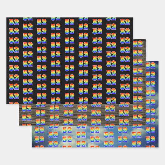 Fun, Colorful, Rainbow Spectrum Pattern 52 Event # Geschenkpapier Set (Set)