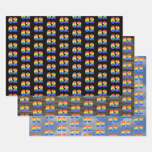 Fun, Colorful, Rainbow Spectrum Pattern 62 Event # Geschenkpapier Set (Set)