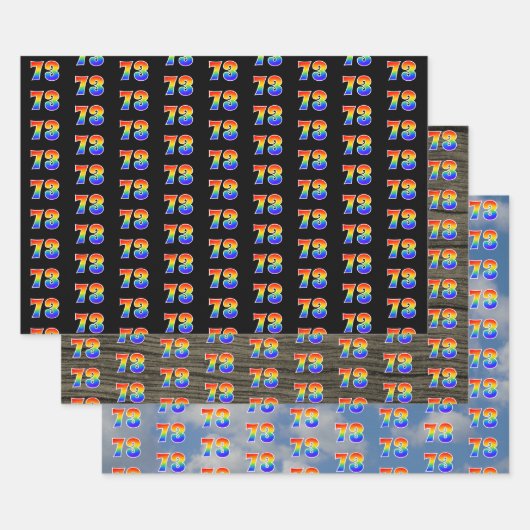 Fun, Colorful, Rainbow Spectrum Pattern 73 Event # Geschenkpapier Set (Set)