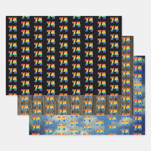 Fun, Colorful, Rainbow Spectrum Pattern 74 Event # Geschenkpapier Set (Set)