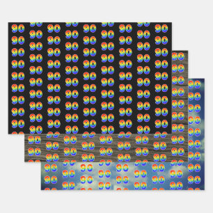 Fun, Colorful, Rainbow Spectrum Pattern 90 Event # Geschenkpapier Set