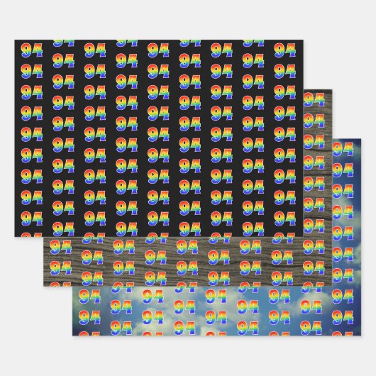 Fun, Colorful, Rainbow Spectrum Pattern 94 Event # Geschenkpapier Set (Set)