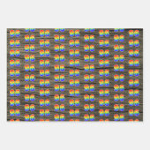 Fun, Colorful, Rainbow Spectrum Pattern 96 Event # Geschenkpapier Set (Vorderseite 2)