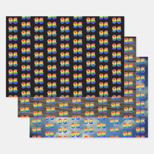 Fun, Colorful, Rainbow Spectrum Pattern 96 Event # Geschenkpapier Set (Set)