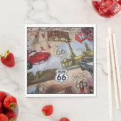 Fun Colorful Route 66 Collage Muster Serviette (Beispiel)
