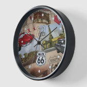 Fun Colorful Route 66 Collage Muster Uhr (Winkel)