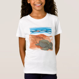 Fun Colorful Sea Turtle Beach Girl's Fine Jersey T-Shirt