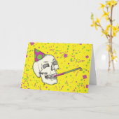 Fun Colorful Skull Geburtskarte Karte (Gelbe Blume)