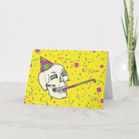 Fun Colorful Skull Geburtskarte Karte (Vorderseite)