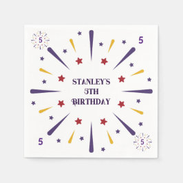 Fun Colorful Star Geburtstagsparty Serviette