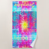 Fun Colorful Starburst Personalized Name Strandtuch (Vorderseite)