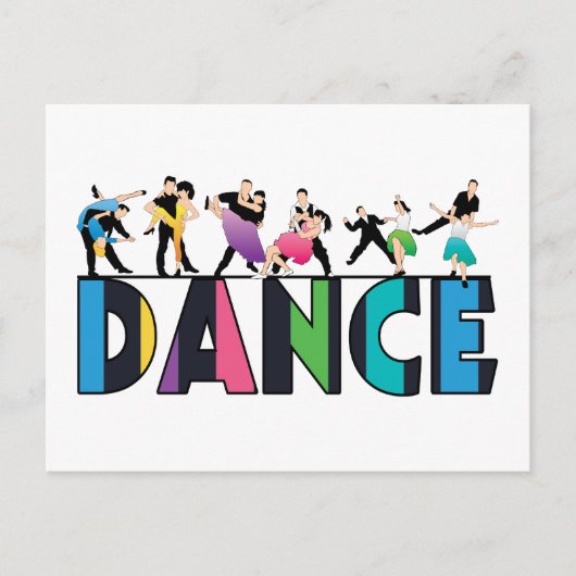Fun & Colorful Strip Dancer Postkarte (Vorderseite)