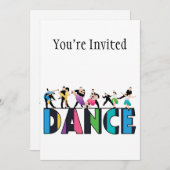 Fun & Colorful Striping Tanz Einladung (Vorne/Hinten)