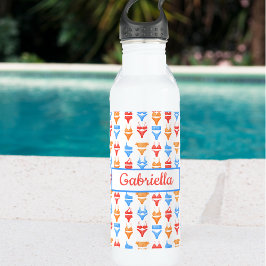 Fun Colorful Summer Pool Strand Personalisierter N Edelstahlflasche