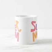 Fun Colorful Super Mama Word Art Zitat Kaffeetasse (Mittel)